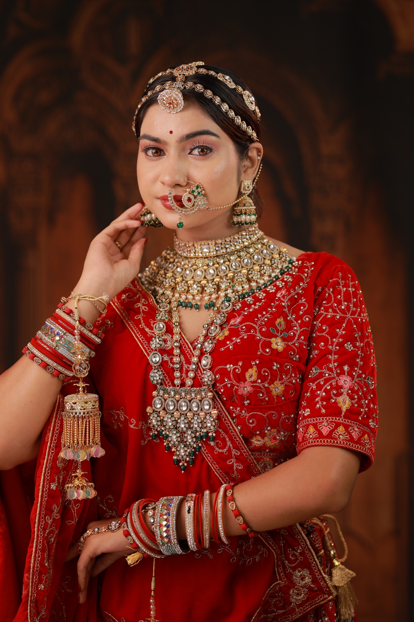Red bridal makeup look